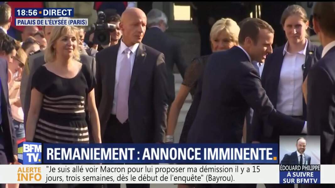 Le couple Macron très souriant