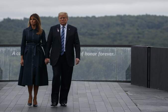 Donald Trump et Melania Trump lors des commémorations du 11-Septembre, le mardi 11 septembre 2018. 