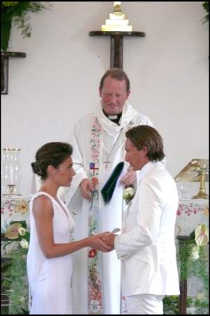 Alessandra Sublet et Thomas Volpi lors de leur mariage religieux en avril 2008
