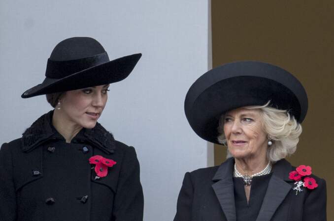 Kate Middleton, Camilla Parker-Bowles et Sophie Rhys-Jones lors du Remembrance Sunday 