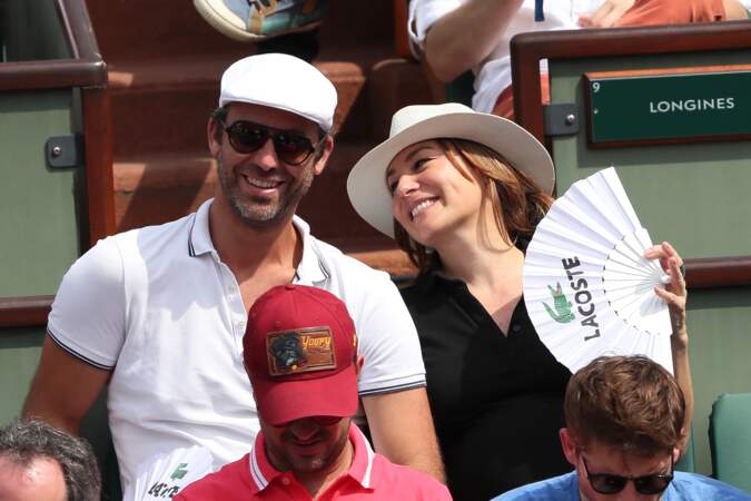 Shirley Bousquet (enceinte) et son compagnon Charles Watine à Roland Garros le 3 juin 2018