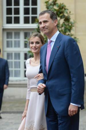 King Felipe VI And Queen Letizia Arrive Matignon Palace - Paris