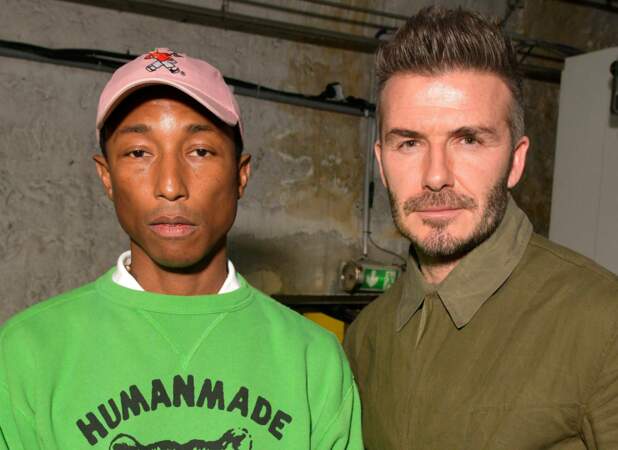 David Beckham and Pharrell Williams complices lors du défilé Adidas