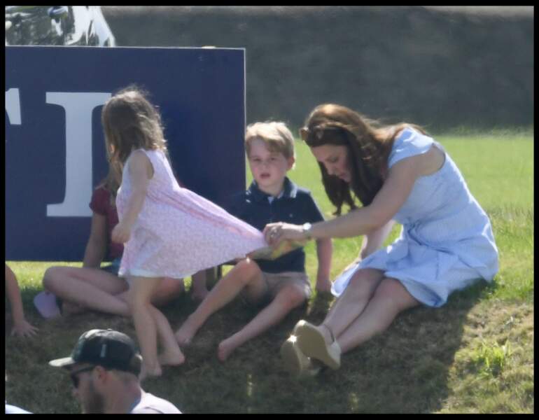 Kate Middleton, le prince George et la princesse Charlotte le 10 juin 2018