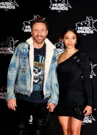 David Guetta et sa compagne Jessica Ledon - 19ème édition des NRJ Music Awards à Cannes le 4 novembre 2017