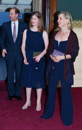 Lady Louise, avec ses parents le prince Edward et Sophie Rhys-Jones, à Londres, en avril 2018