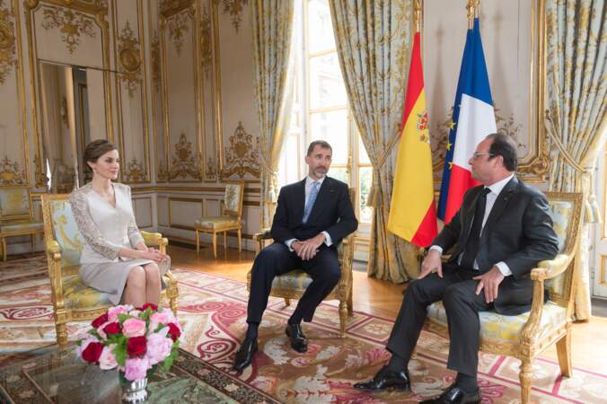 Spanish Royals State Visit - Welcoming At Elysee Palace - Paris