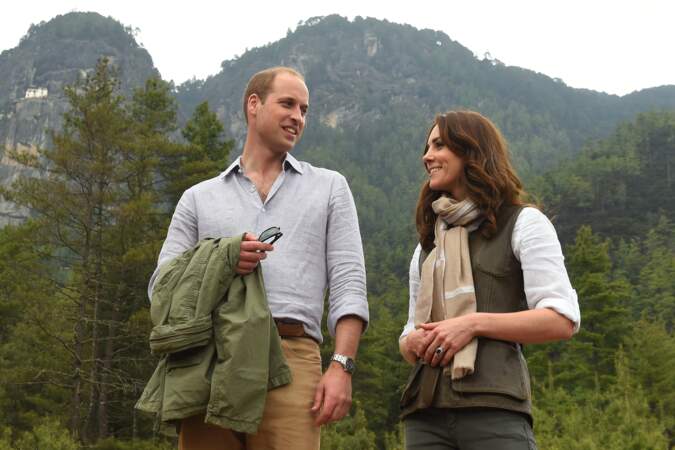 Kate & William - Trek vers le monastère du Nid du Tigre - Bhoutan - ABACA
