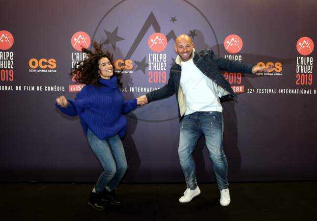 Sabrina Ouazani et Franck Gastambide au festival de l'Alpe d'Huez, le 16 janvier 2019