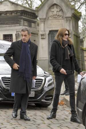 Carla Bruni et Nicolas Sarkozy aux obsèques de Luc Bondy