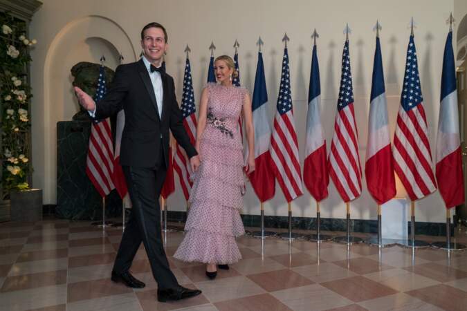 Jared Kushner et Ivanka Trump, en robe Rodarte, pour le dîner d'Etat en l'honneur du couple Macron