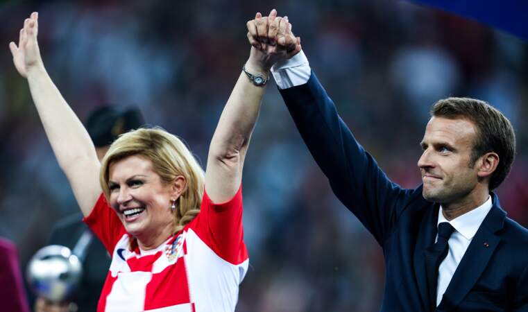 Emmanuel Macron et la présidente de Croatie Kolinda Grabar-Kitarovic