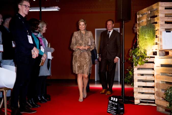 La reine Maxima des Pays-Bas lors d'un séminaire à Enschede, le 22 novembre 2016