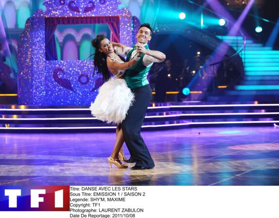 La chanteuse Shy'm avait pour partenaire le danseur Maxime Dereymez, dans la saison 2 de "Danse avec les Stars"