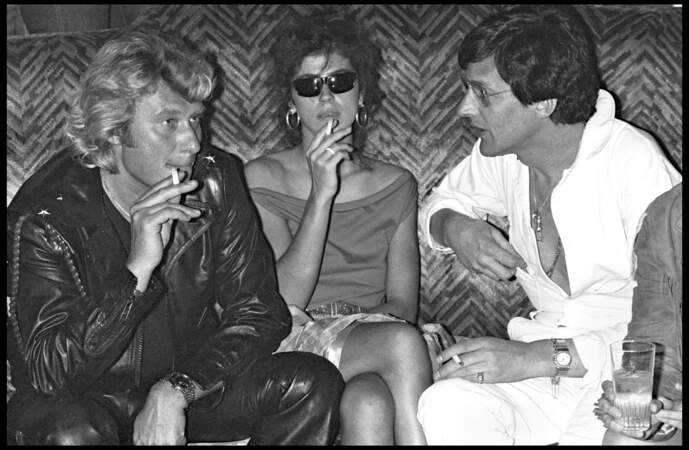 Johnny Hallyday fête ses 37 ans au club Martin's avec Jean-Claude Camus en 1980