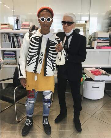 Pharrell Williams et Karl Lagerfeld
