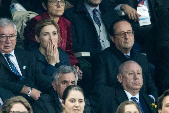 François Hollande et sa compagne Julie Gayet au match France-Angleterre pour le tournoi des six nations de rugby