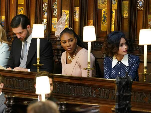 Alexis Ohanian, Serena Williams et Abigail Spencer au mariage de Meghan Markle et du Prince Harry le 19 mai 2018