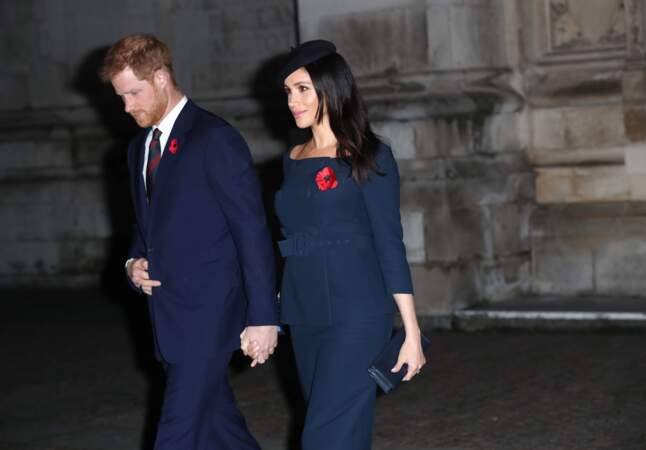 Meghan Markle et Harry sortant de l'Abbaye de Westminster, le 11 novembre 2018