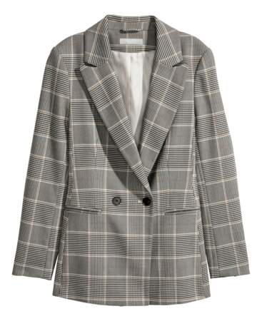 Minimaliste, veste de blazer à carreaux, 40 € (H&M).
