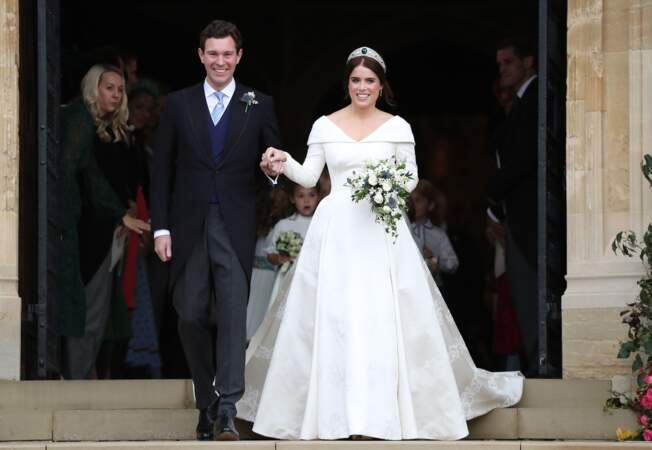 La princesse Eugénie et Jack Brooksbank lors de leur mariage, le 12 octobre 2018