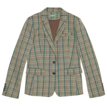 Pop, veste à boutonnage simple en laine froide, 99,95 € soldé 69,97 € (Benetton).