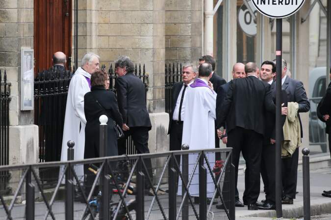 Bernard Arnault and his wife Helene Mercier-Arnault at the funeral of  Laurence Chirac (elder daughter of Former president Jacques Chirac and  Bernadette Chirac) held at the Sainte Clotilde Church in Paris, France