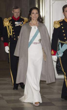 La princesse Mary dans son camaïeu de couleurs claires le 5 janvier 2016