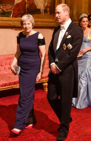 La première Ministre du Royaume-Uni, Theresa May, et le prince William, duc de Cambridge