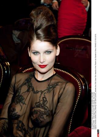 2010 Laetitia Casta créée l'événement aux Césars avec cette robe très fine