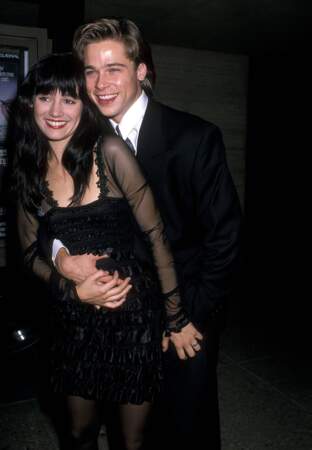 Brad Pitt et l'actrice Jill Schoelen, sa partenaire dans le film "Cutting Class" (1989)