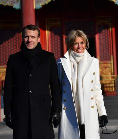 Le Président de la République et sa femme, lors de la visite d'Etat de trois jours en Chine, le 9 janvier 2018