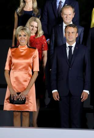  Brigitte Macron dans un total look signé Louis Vuitton au Japon pour le sommet du G20