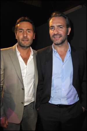 Gilles Lellouche et Jean Dujardin lors de la remise des prix Romy Schneider et Patrick Dewaere en 2011