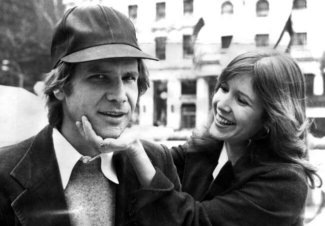 Carrie Fisher et Harrison Ford en pleine promo à New York en 1982