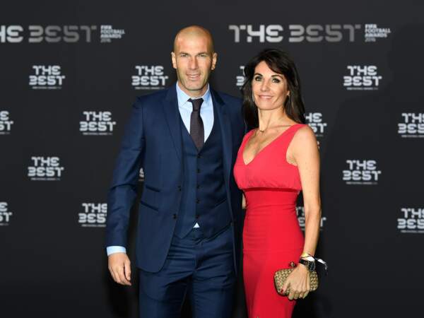 Zinédine Zidane et sa femme Véronique au photocall des FIFA Football Awards à Zurich le 9 janvier 2017