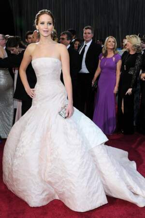 Jennifer Lawrence, en Christian Dior aux Oscars 2013 