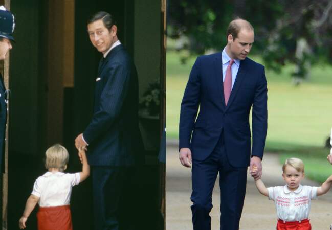 Mimétisme ici, mais aujourd'hui adulte, le prince William ressemble de plus en plus à son père