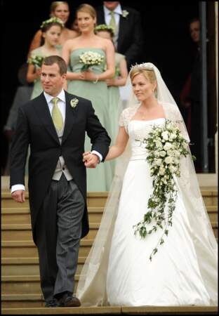 Mariage de Autumn Kelly (en robe Sassi Holford) et de Peter Phillips à Windsor, le 17 mai 2008