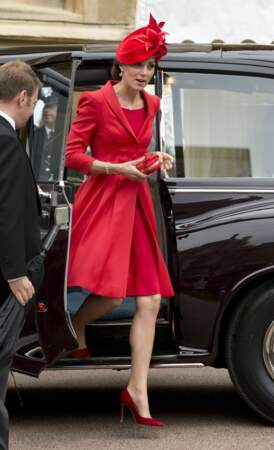 Kate Middleton en escarpins Gianvito Rossi, à la cérémonie "Order of the Garter" à Windsor, le 13 juin 2016