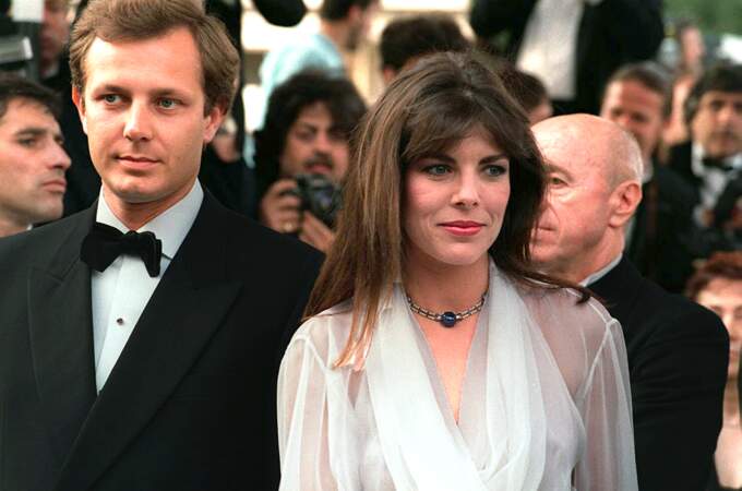 Stefano Casiraghi et Caroline de Monaco lors du festival de Cannes, en 1986