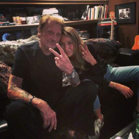 Johnny Hallyday et Laura Smet, complices, sur cette photo partagée sur Instagram en octobre 2017