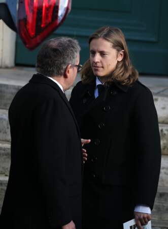 Pierre Sarkozy, devant l'église Saint-Jean-Baptiste à Neuilly-Sur-Seine pour les obsèques d'Andrée Sarkozy