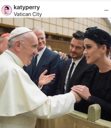 Katy Perry et Orlando Bloom rencontrent le pape François