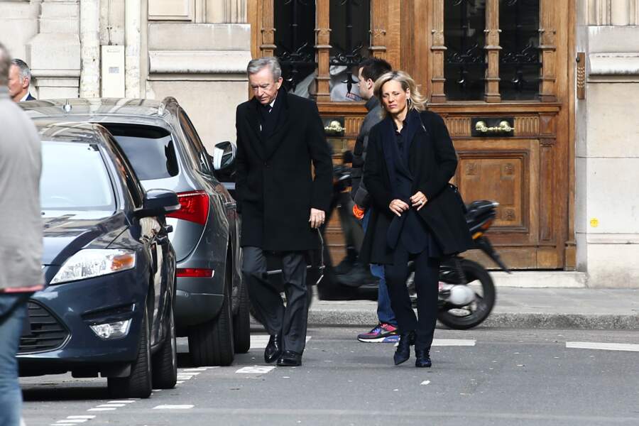 Bernard Arnault et sa femme Hélène Mercier - Funérailles Laurence Chirac, Eglise Ste C