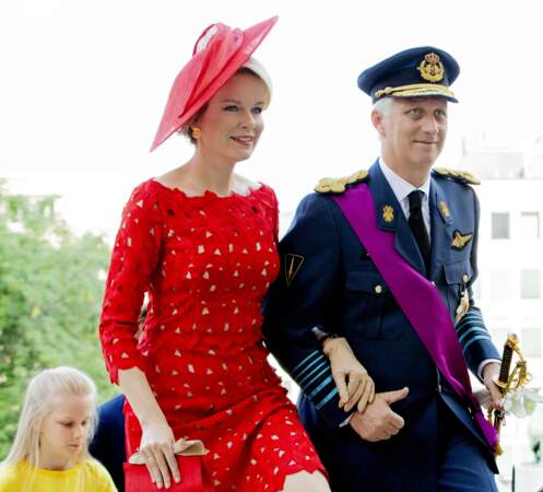 Le roi Philippe et la reine Mathilde de Belgique à l'occasion de la fête nationale Belge à Bruxelles, en 2018