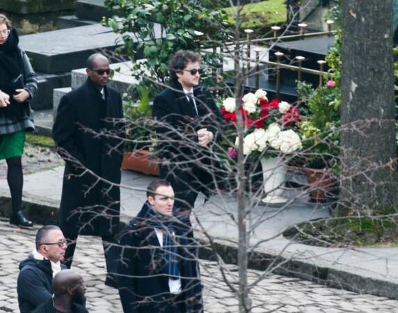 Bruck Dawit et Raphael Hamburger aux obsèques de France Gall au cimetière de Montmartre à Paris le 12 janvier 2018