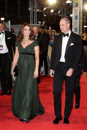 Kate Middleton en robe verte aux côtés de son mari le prince William