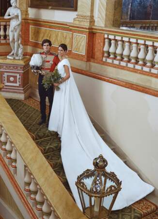 Mariage de Fernando Fitz-James Stuart et Sofia (dans une robe Teresa Palazuelo) à Madrid le 6 octobre 2018