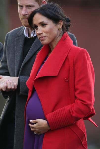 Avec cette visite, la duchesse de Sussex démontre qu'elle oeuvrera le plus loin possible dans sa grossesse